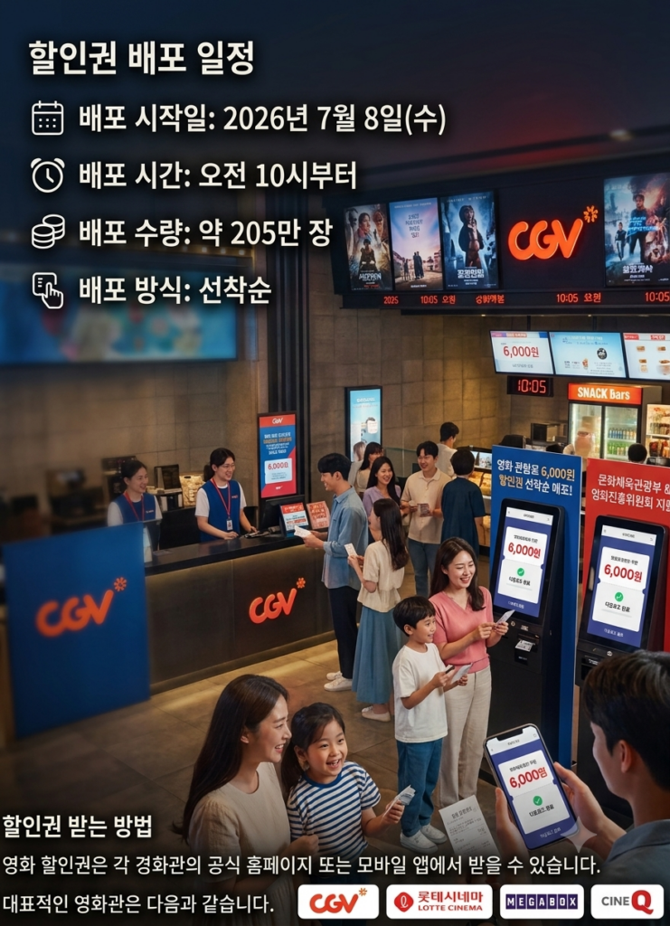 영화 관람료 6천 원 할인권